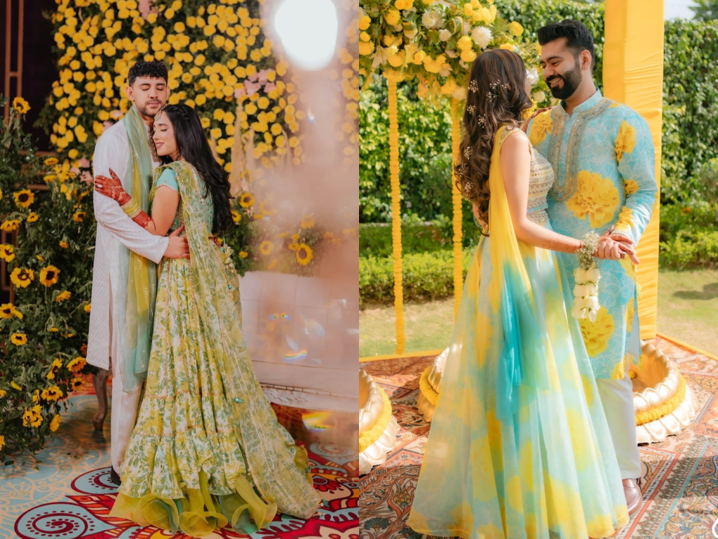 Lemon Yellow and Sky Blue Combination