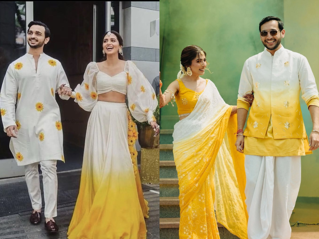 Sunny Yellow and White Couple Outfit
