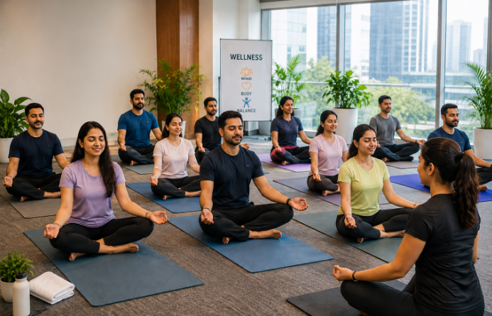 Corporate fitness and wellness team building activity
