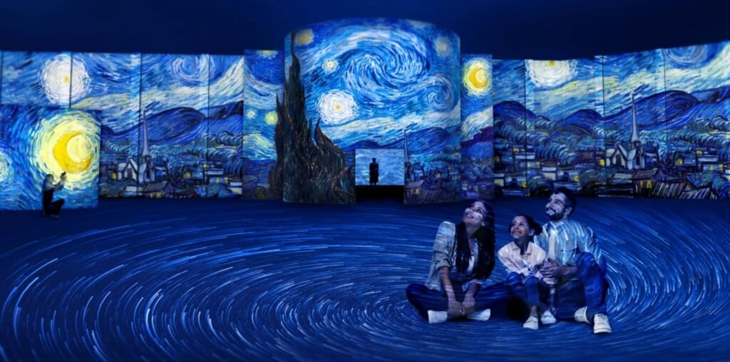 Guests interacting with an immersive installation at experiential events