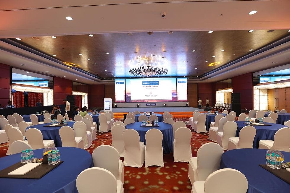 A corporate event set-up