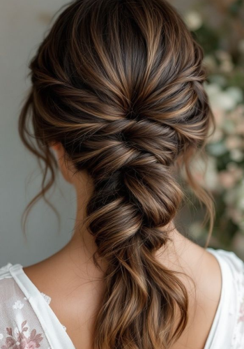 Twisted low ponytail – elegant yet simple party hair style for girls